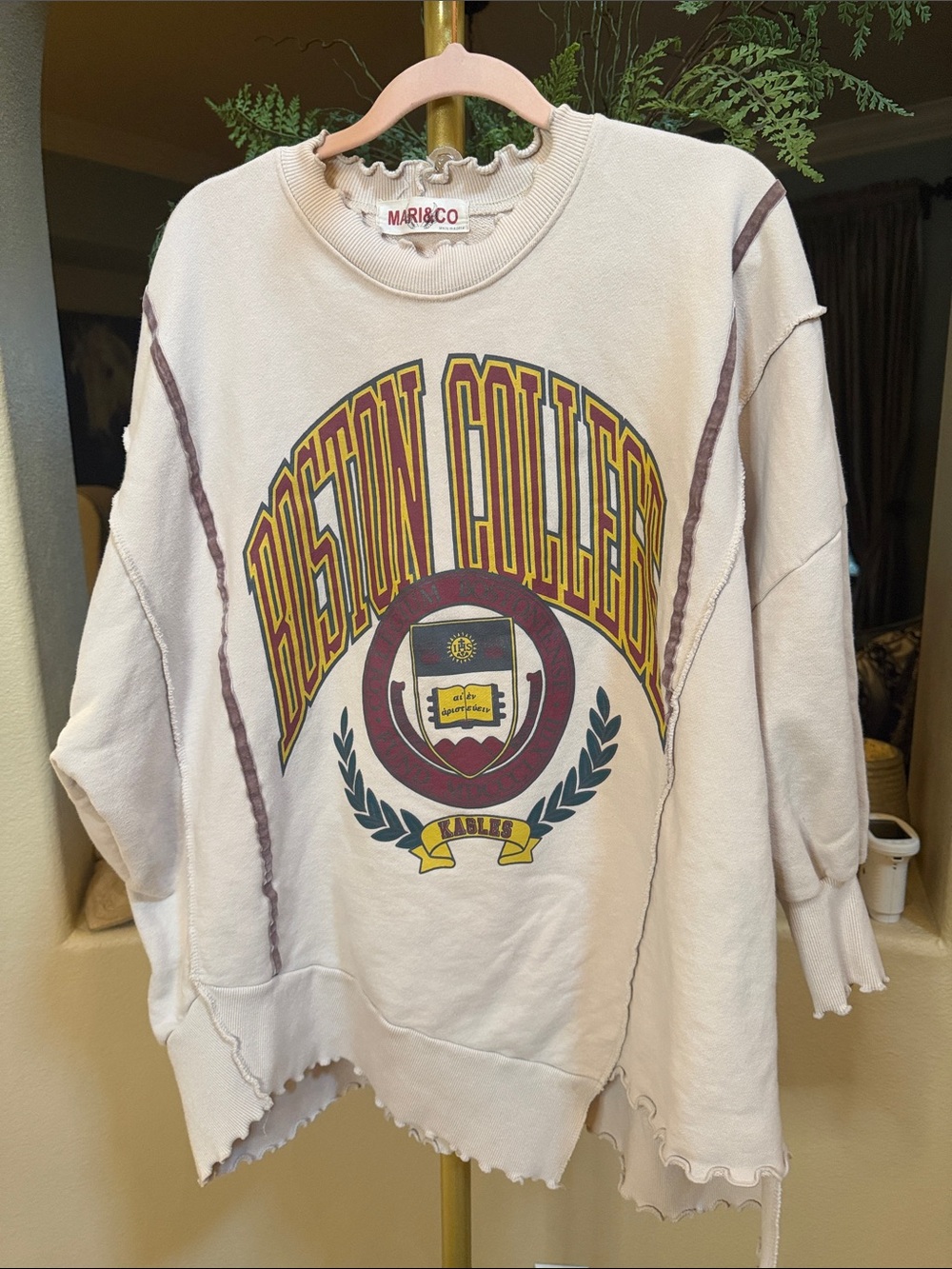 MARI & CO "Boston College" Pullover Sweater Oversized